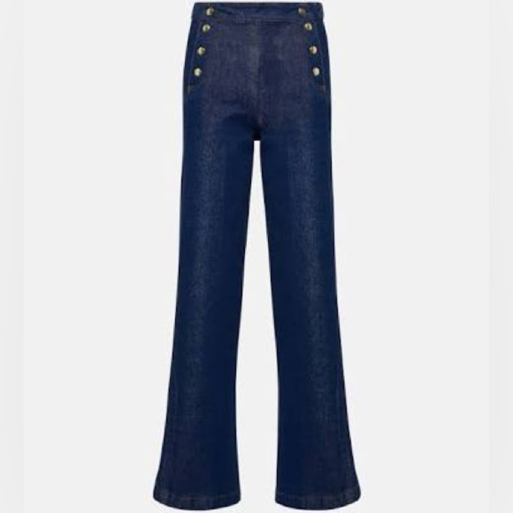 BNWT Frame sailor snap wide legged jeans, size 28